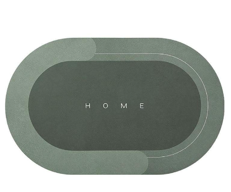 UB Covor de Baie Antiderapant si Absorbant Model Home Oval 87 x 56 cm VERDE LY